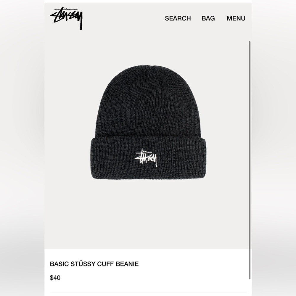 Black OG Stüssy Beanie